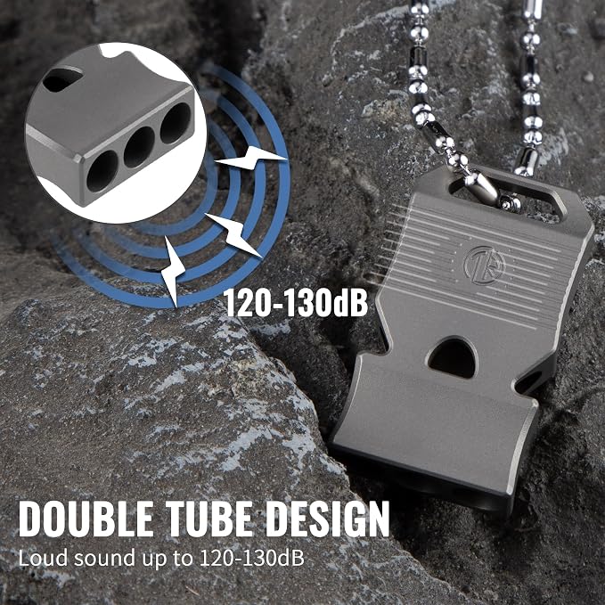 TACRAY Titanium Emergency Survival Whistle, Portable Necklace Whistle, Loud - Image 3