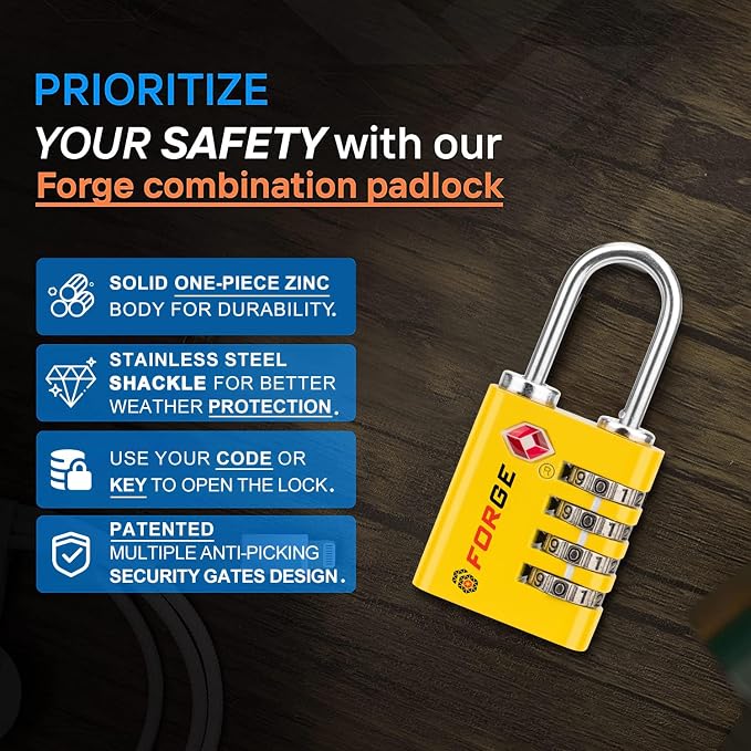 Forge Dual-Opening: Key or Combination Access Lock, TSA Approved Locks - Image 5