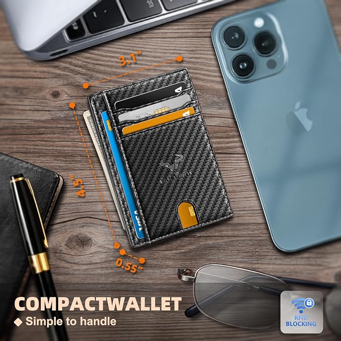 BULLIANT Slim Wallet, Skinny Minimal Thin Front Pocket Wallet Card Holder - Image 5