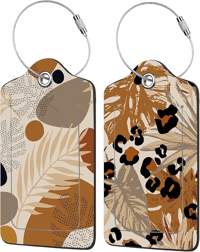 2 Pack Abstract Tropical Leaves Luggage Tags by EOBKLAX