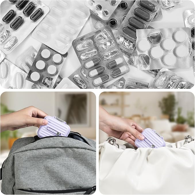 Travel Pill Organizer Box with Labels, 7 Compartments Portable Mini Pill Case - Image 6
