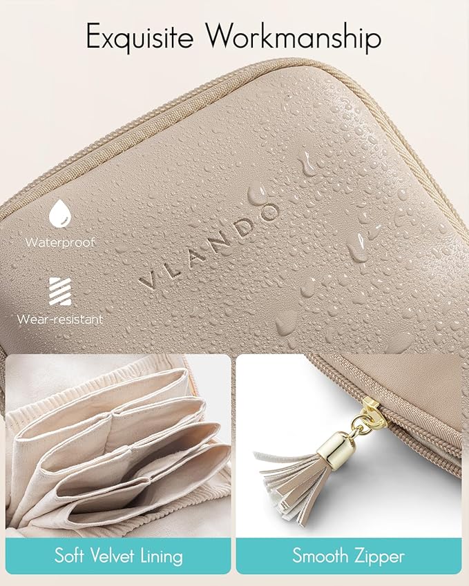 Vlando Small Jewelry Travel Case, Jewelry Pouch Bags - Image 3