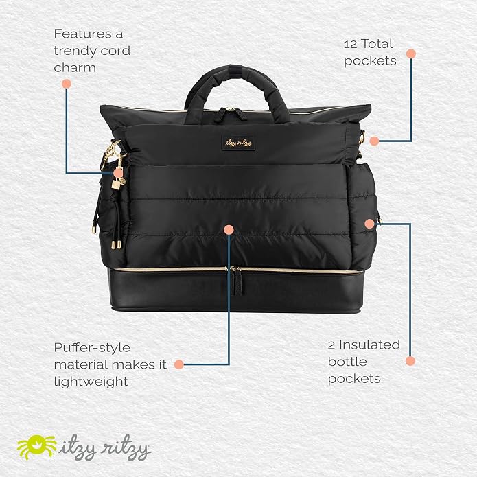 Itzy Ritzy Dream Weekender Travel Bag – Lightweight Overnight Bag - Image 4