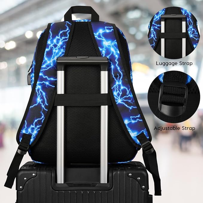 17.3 Inch School Backpack, Lightweight Bookbag Men and Teen Boy Back Pack - Image 6