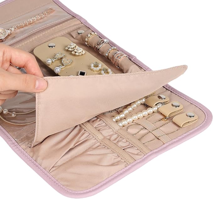 BELALIFE Travel Jewelry Case Organizer, Foldable Storage Roll - Image 6
