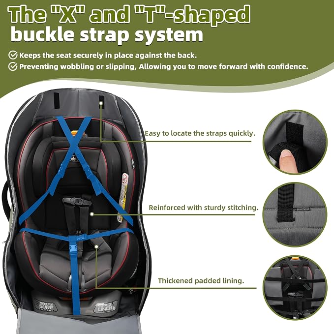Padded Car Seat Travel Bag for Airplane – Waterproof Heavy Duty Carseat - Image 3