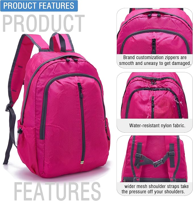 YZAOLL 25L Lightweight Packable Hiking Backpack Waterproof Hiking Daypack - Image 4