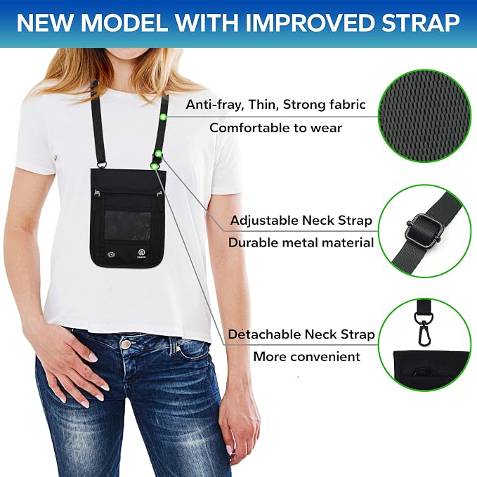 Travel Neck Wallet – Travel pouch and RFID Blocking Passport Holder - Image 4