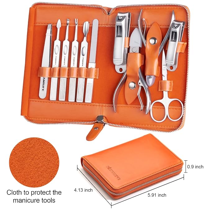 FAMILIFE Professional Manicure Set, Manicure Kit, Nail Clippers Set, 11 in 1 - Image 6