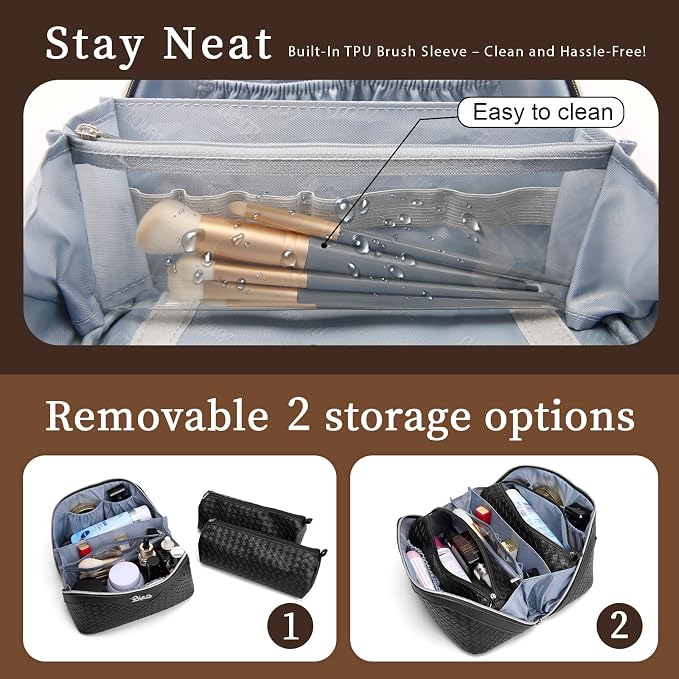 BOYATU Travel Makeup Bags for Women: 3 Pcs Large Make up Bags Set - Image 4