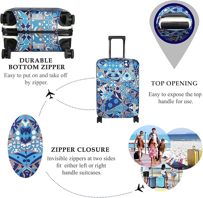 Explore Land Travel Luggage Cover Suitcase Protector Fits 23-26 Inch Case - Image 3