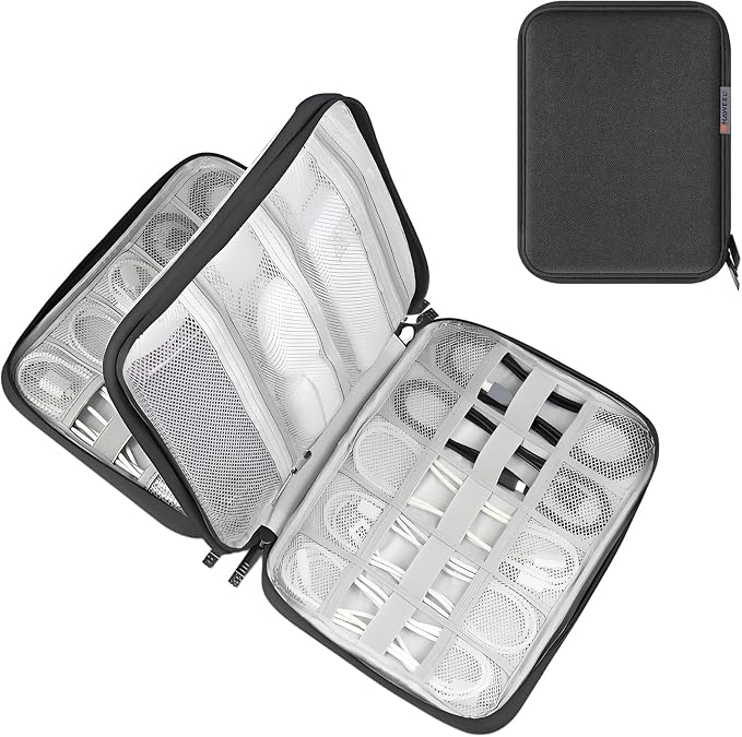 Electronic Accessories Organizer Carry Bag, Travel Cable Storage Case Portable by LOPURS