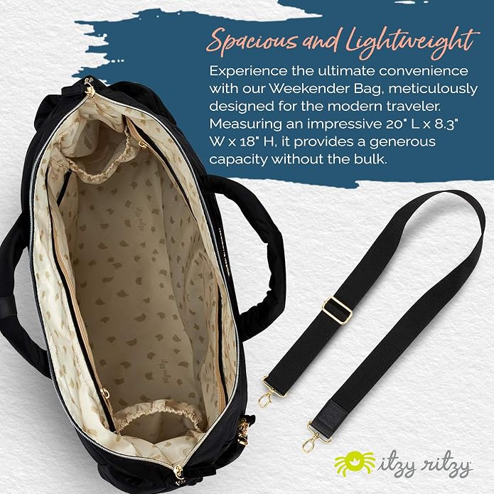 Itzy Ritzy Dream Weekender Travel Bag – Lightweight Overnight Bag - Image 3
