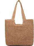 Straw Beach Bags for Women Woven Beach Tote Bag Casual Boho Large Shoulder by YAVCOOL