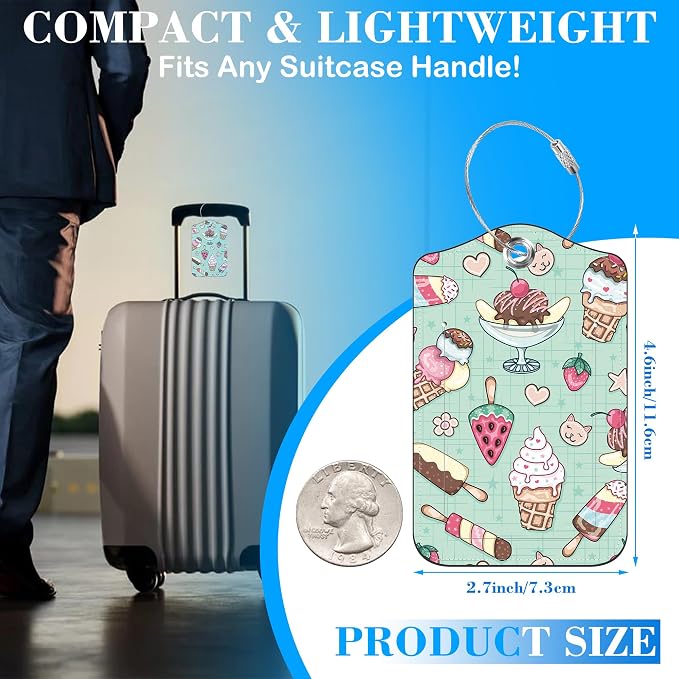 Cute Ice Cream Doole Luggage Tags - Image 2