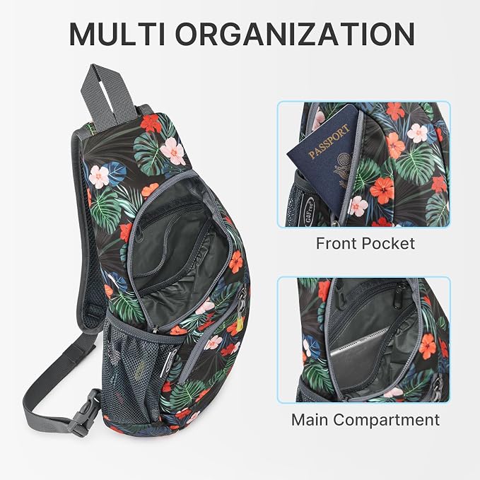 G4Free Sling Bag for Men Women, Small Crossbody Backpack Lightweight Chest - Image 3