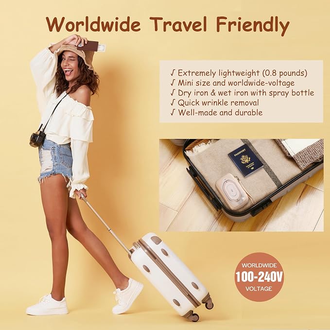Newbealer Travel Iron with Global Voltage, 100-240V Mini Dry Iron - Image 2