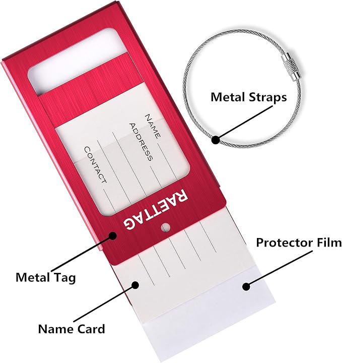 Luggage Tags Metal Suitcase Tags Travel Bag ID Identifier Luggage Tag - Image 4