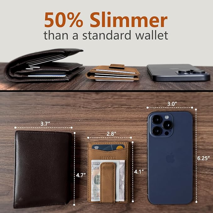 Airtag Wallet for Men- with Money Clip Gift Boxed, Magnetic Closure Slim - Image 5