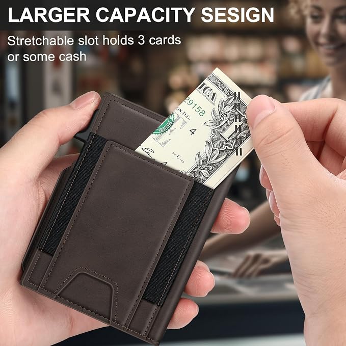 Wallet for Men Wallet with Slim Pop Up Card Holder 9-13 Cards, Bifold - Image 4