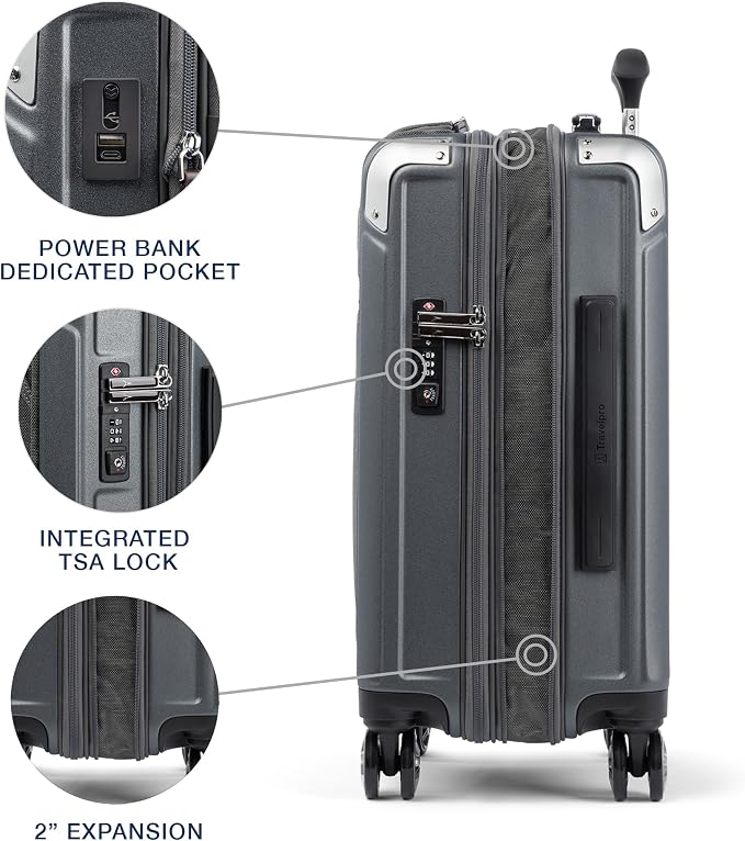 Travelpro Platinum Elite Hardside Expandable Carry on Luggage, 8 Wheel Spinner - Image 4