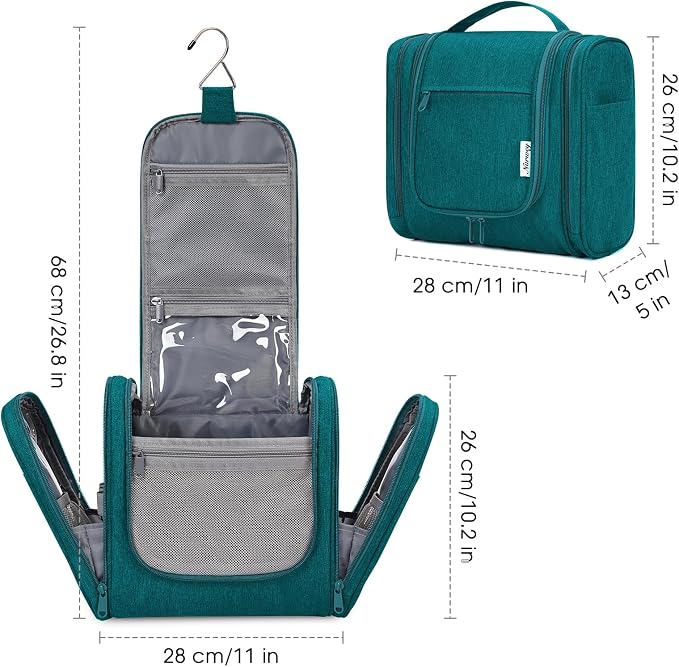 Narwey Hanging Toiletry Bag for Women Travel Makeup Bag Organizer Toiletries - Image 6