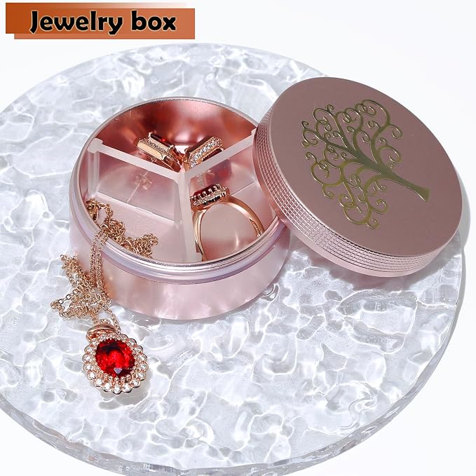 Small Pill Case 3 Compartments, Metal Round Portable Pill Box, Waterproof - Image 5