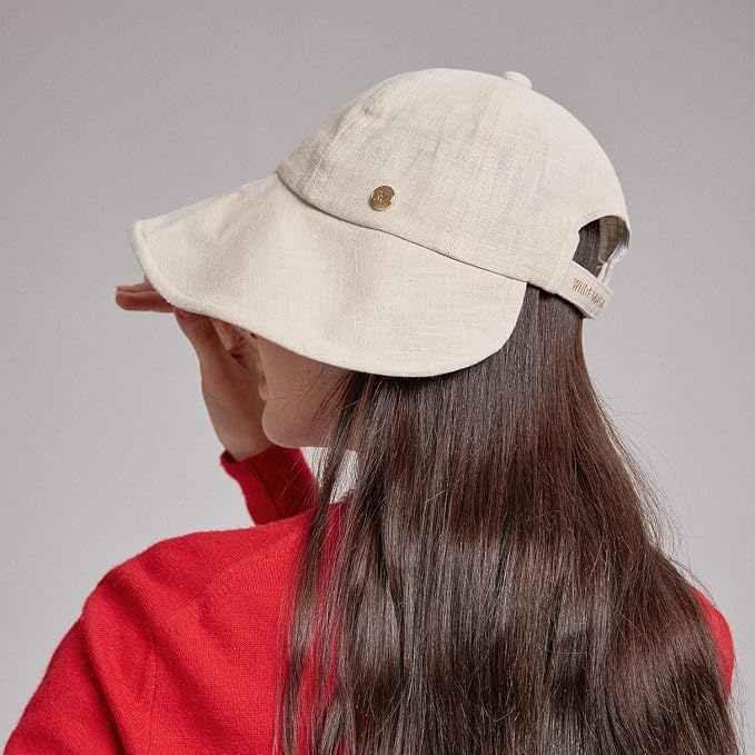 Linen Victorian Bonnet Hat Sun Cap, Foldable Summer Visor | New Katy - Image 3