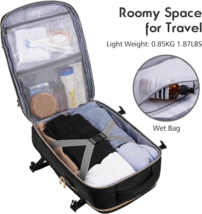MOMUVO Travel Backpack for Women, Carry On Backpack Airline Approved - Image 3