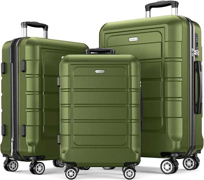SHOWKOO Luggage Sets Expandable PC+ABS Durable Suitcase Double Wheels TSA Lock by SHOWKOO