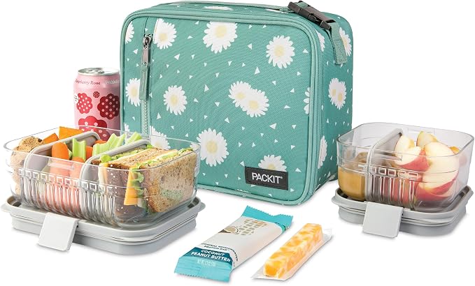 PackIt Freezable Classic Lunch Box, Daisy Sage, Built - Image 5
