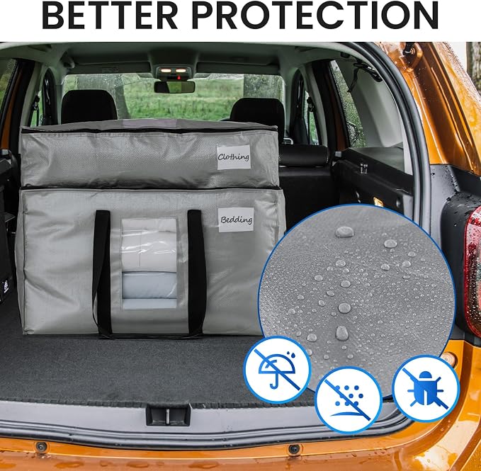 TAILI 2 Tier Extra Large Moving Bags, 2 Pack Silver Heavy Duty Totes - Image 8