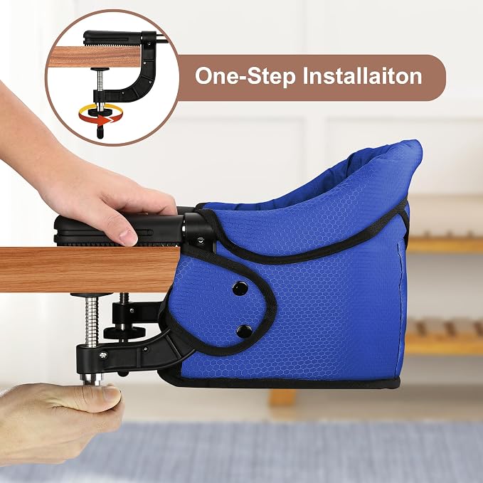 Hook On Chair with Removable Dining Tray, Portable Table High Chair, Folding - Image 2