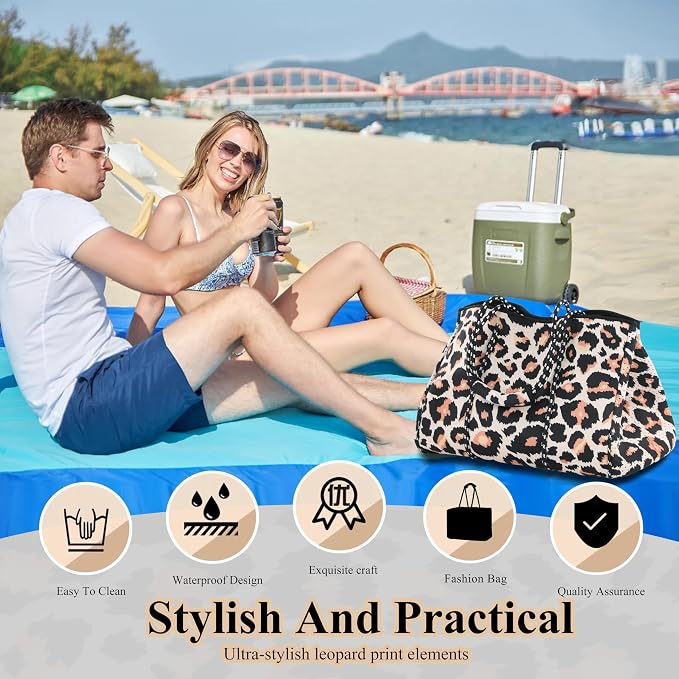 QOGiR Neoprene Multipurpose Beach Bag Tote - Image 6