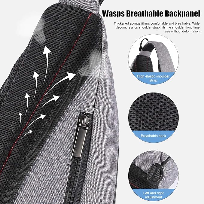 mixi Sling Bag Men Backpack Unisex One Shoulder Bag Hiking Travel Backpack - Image 4