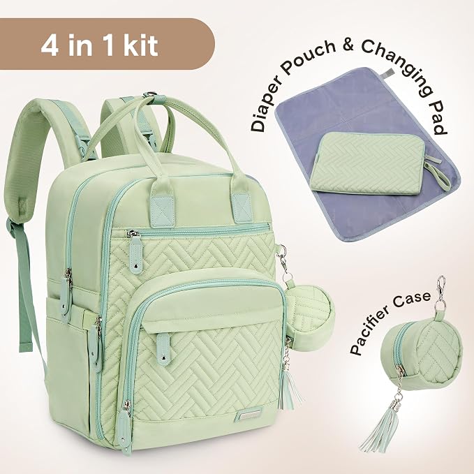 iniuniu Diaper Bag Backpack, 4 in 1 kit Large Unisex Baby Bags - Image 2