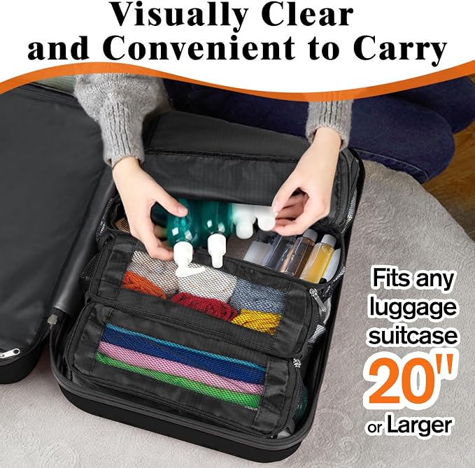 Hanging Travel Organizer, Carry-on Luggage Suitcase Organizer, Portable Shelves - Image 4