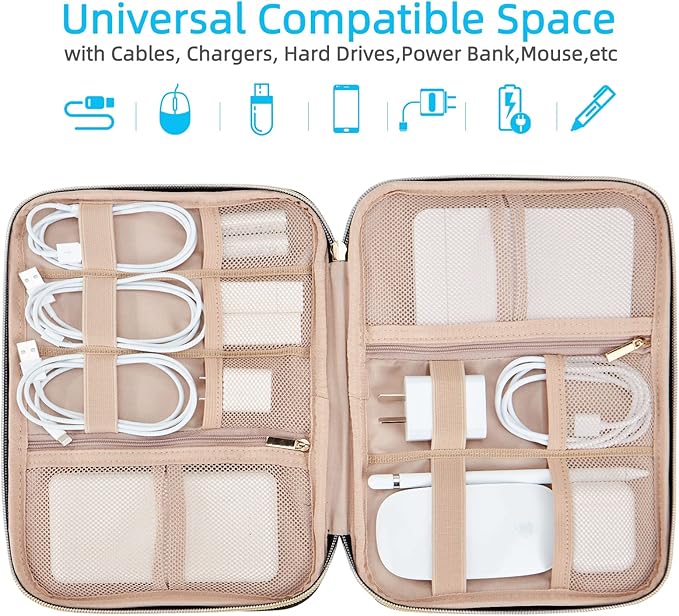 NISHEL Travel Cord Organizer Case, Tech Electronic Bag, Essentials - Image 2
