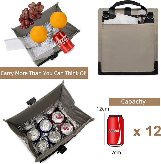 SUNNY BIRD Insulated Lunch Bag Rolltop Lunch Box Tote Bag - Image 3