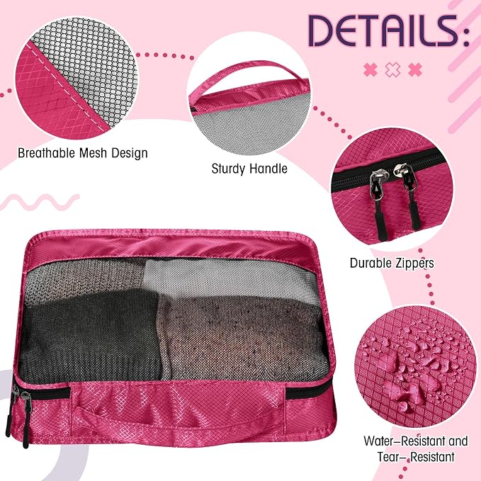 5 Pcs Packing Cubes for Suitcase Large Travel Cubes Carry on Luggage Organizer - Image 3