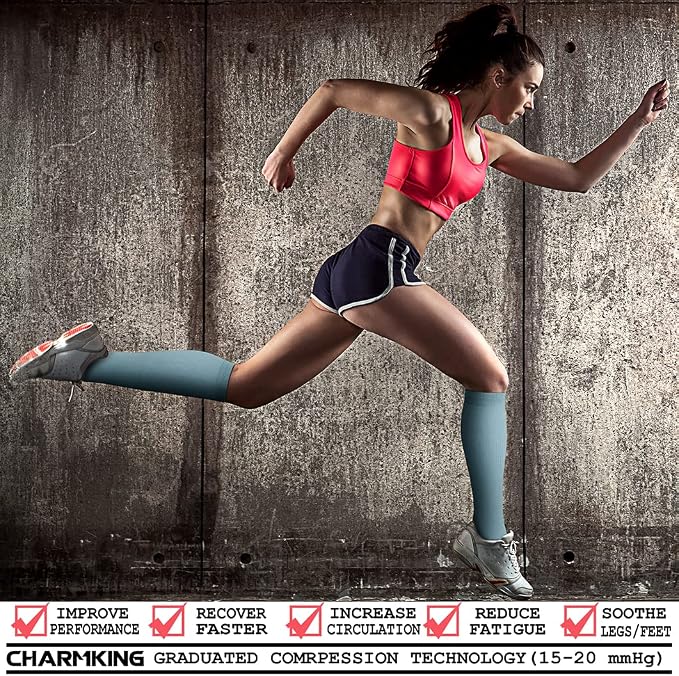 CHARMKING Compression Socks for Women & Men Circulation 15-20 mmHg is Best - Image 2