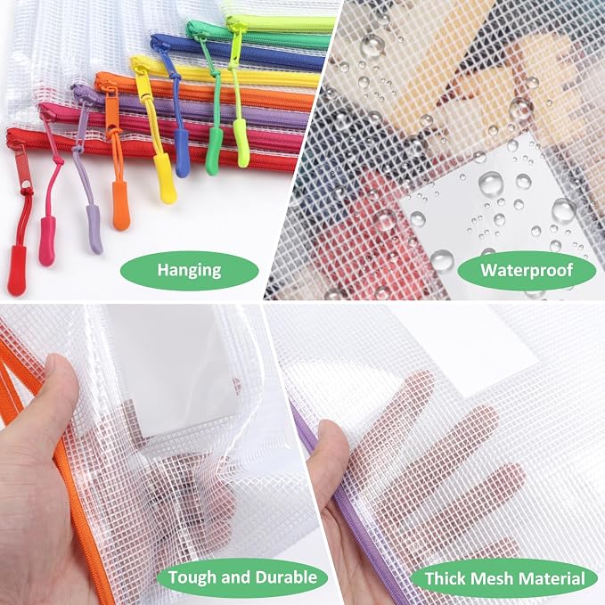 18 Pack 8 Size Mesh Zipper Pouch Bags, Waterproof Zipper Bags - Image 4