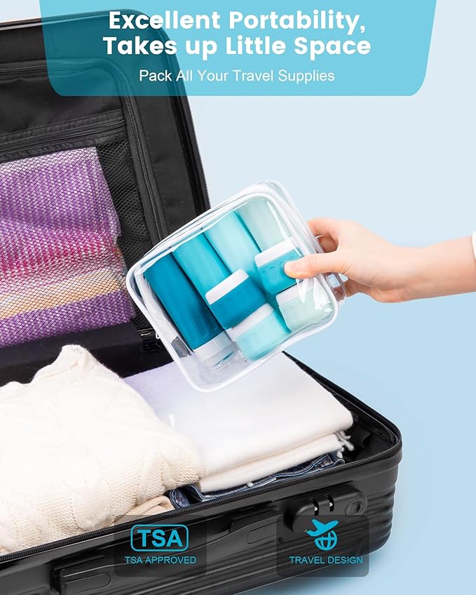 Travel Bottles for Toiletries, 10 Pack, TSA Approved, 3oz/90ml Silicone - Image 4