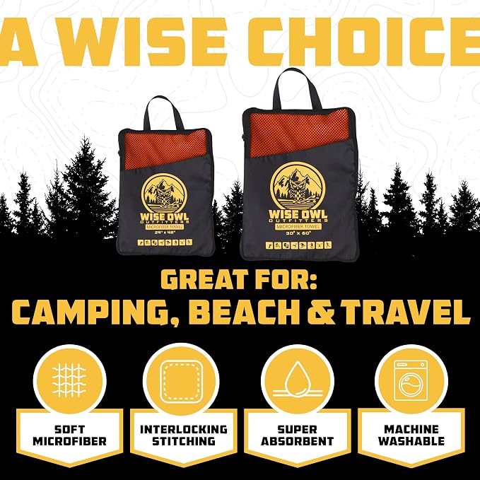 Wise Owl Outfitters Microfiber Camping Towel - Image 2