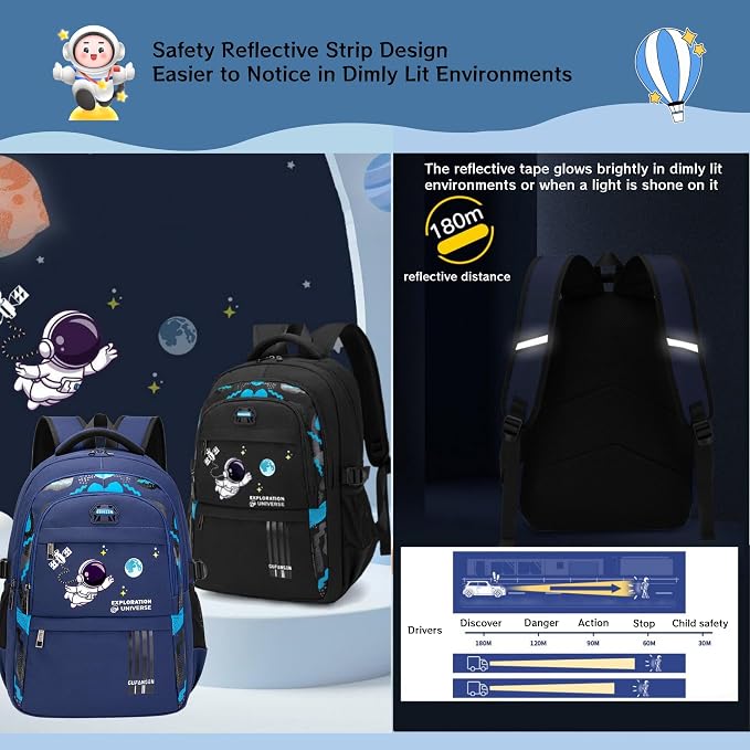 MITOWERMI Astronaut Backpack for Boys School Bags Space Kids Backpack for - Image 6