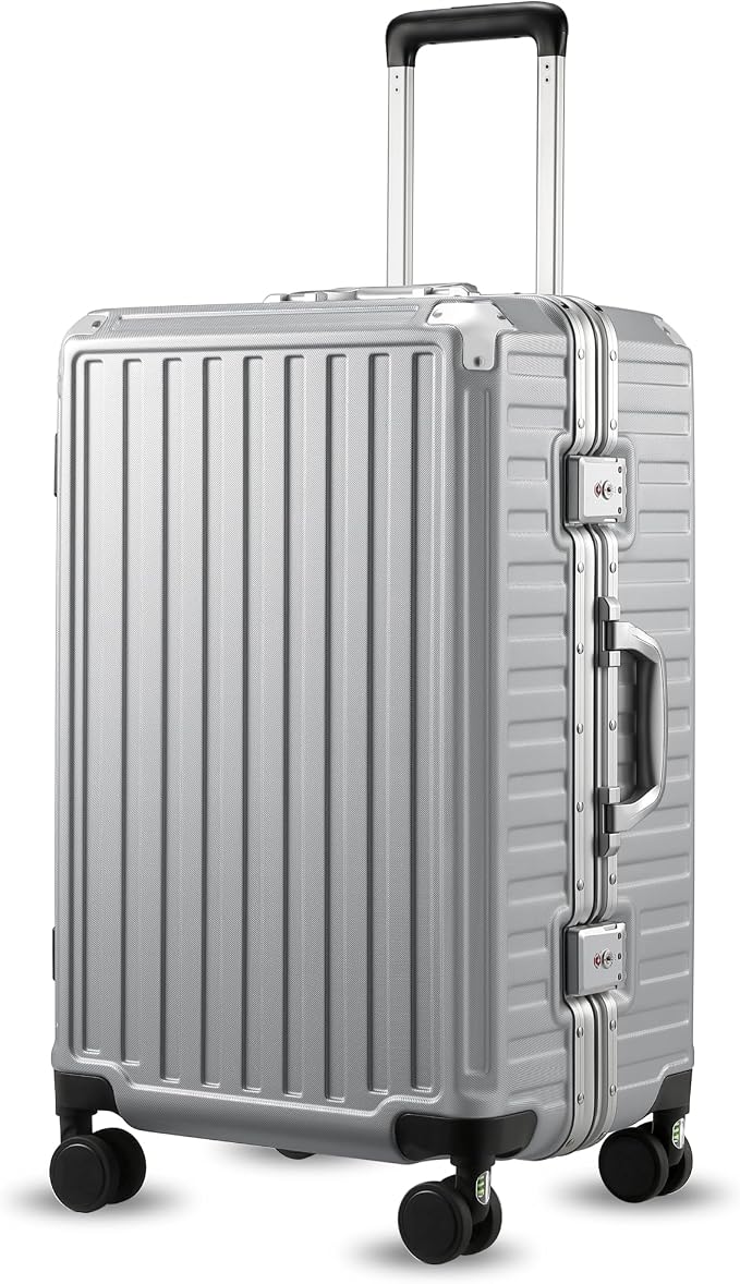 LUGGEX Checked Luggage with Spinner Wheels, 24 Inch Aluminum Frame Zipperless by LuggeXLUGGAGE