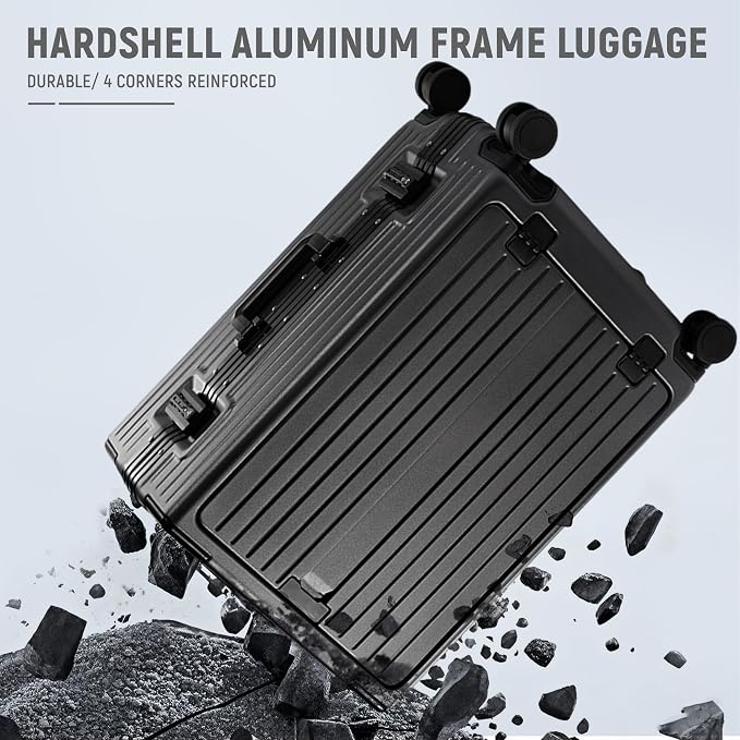 UrbanExplorer 24 Inch Check-In Aluminum Frame Luggage, ABS+PC Hard Shell - Image 8