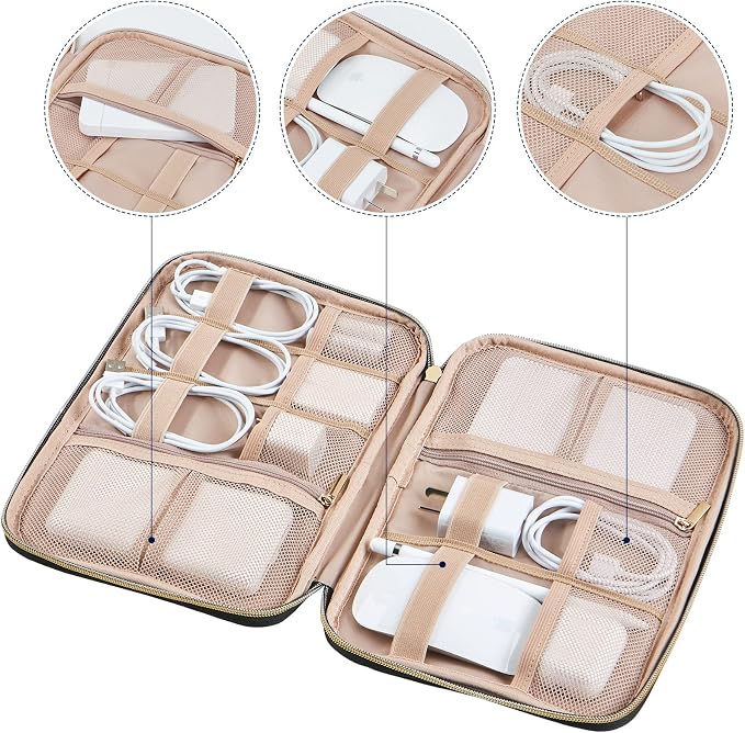 NISHEL Travel Cord Organizer Case, Tech Electronic Bag, Essentials - Image 3