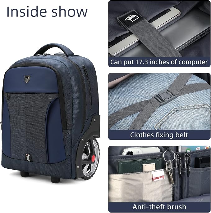 Rolling Backpack, Waterproof Backpack - Image 3