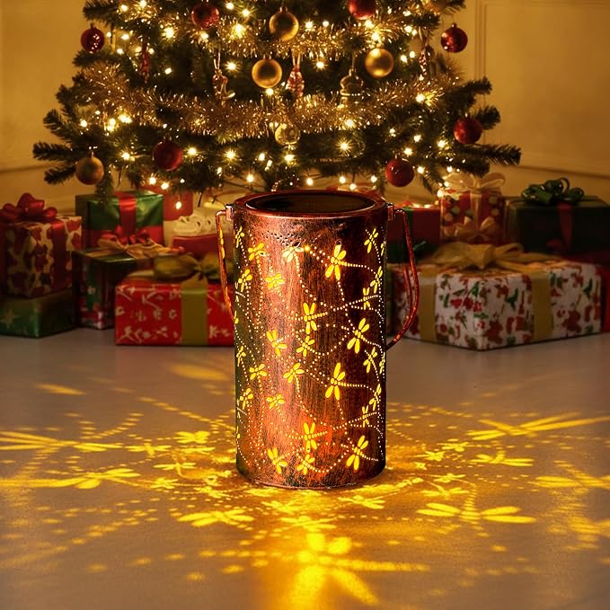 Homemory Dragonflies Solar Lanterns Lights Outdoor Waterproof, Hollowed-Out - Image 2